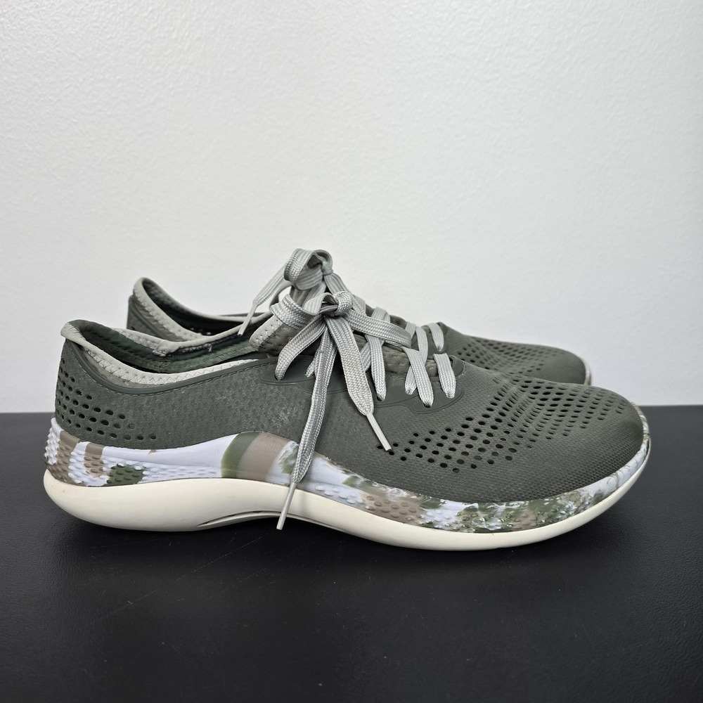 Crocs‎ Shoes Mens 9 Green Camo LiteRide 360 Marbled Pacer Boat Beach Fishing